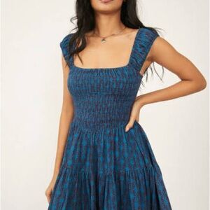 Free people: Blue Patterned Women's Dress: Annie mini dress